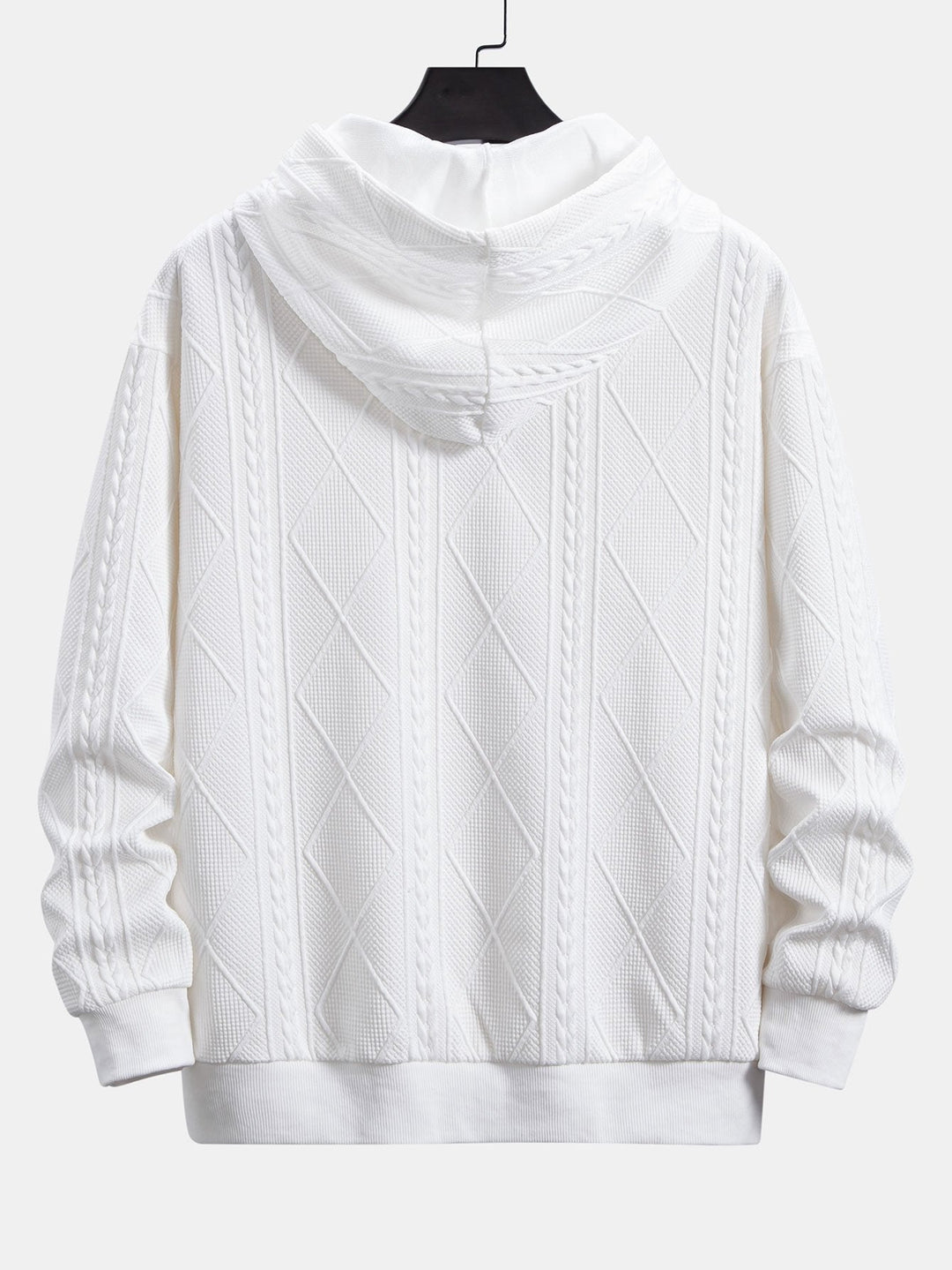 Alonso | Sudadera con capucha con jacquard geométrico y corte relajado
