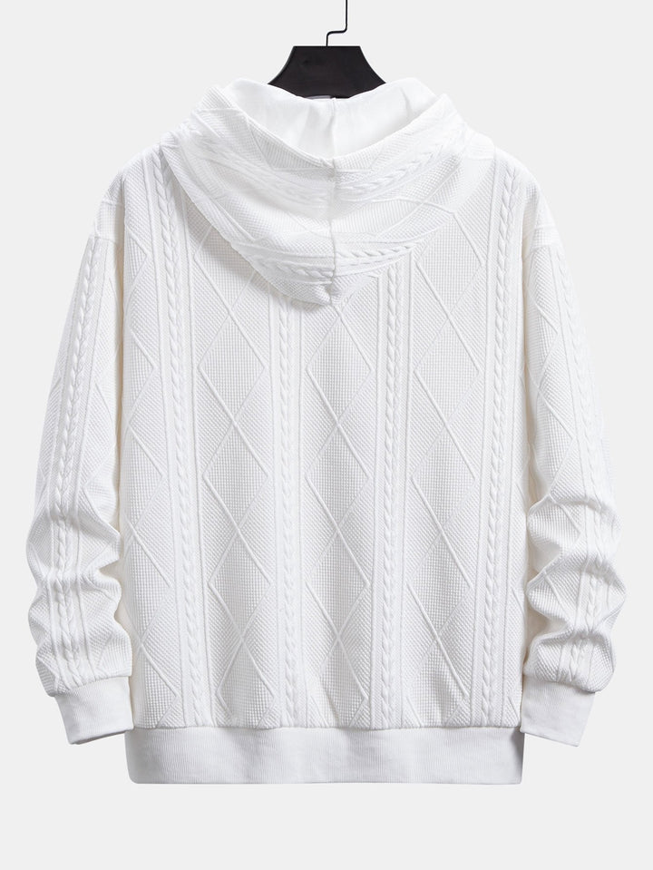 Alonso | Sudadera con capucha con jacquard geométrico y corte relajado