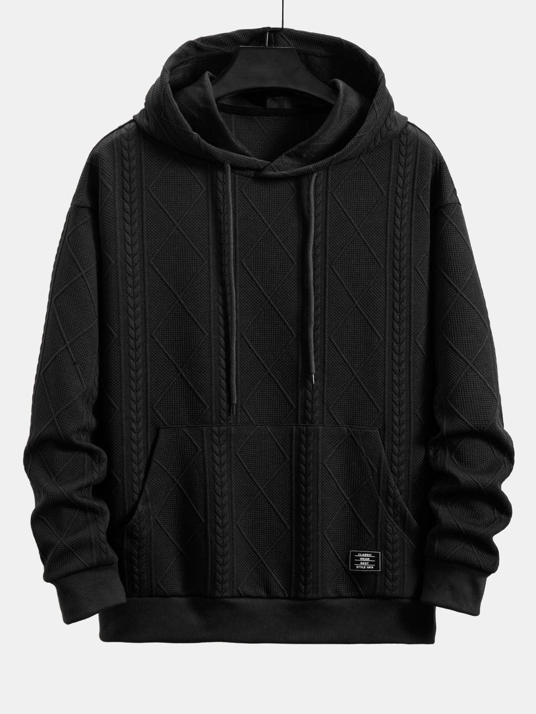 Alonso | Sudadera con capucha con jacquard geométrico y corte relajado