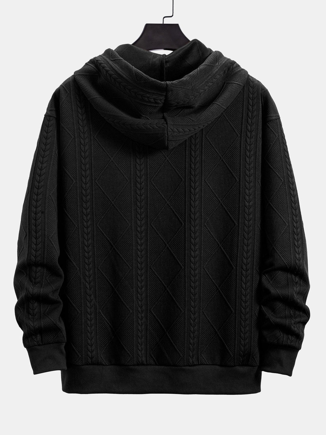 Alonso | Sudadera con capucha con jacquard geométrico y corte relajado