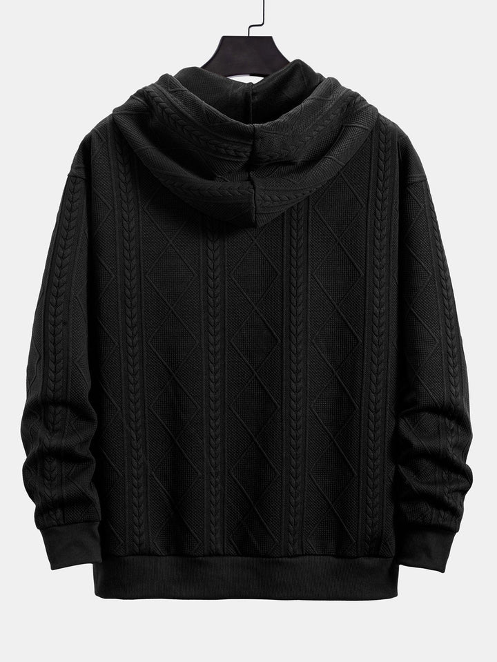 Alonso | Sudadera con capucha con jacquard geométrico y corte relajado