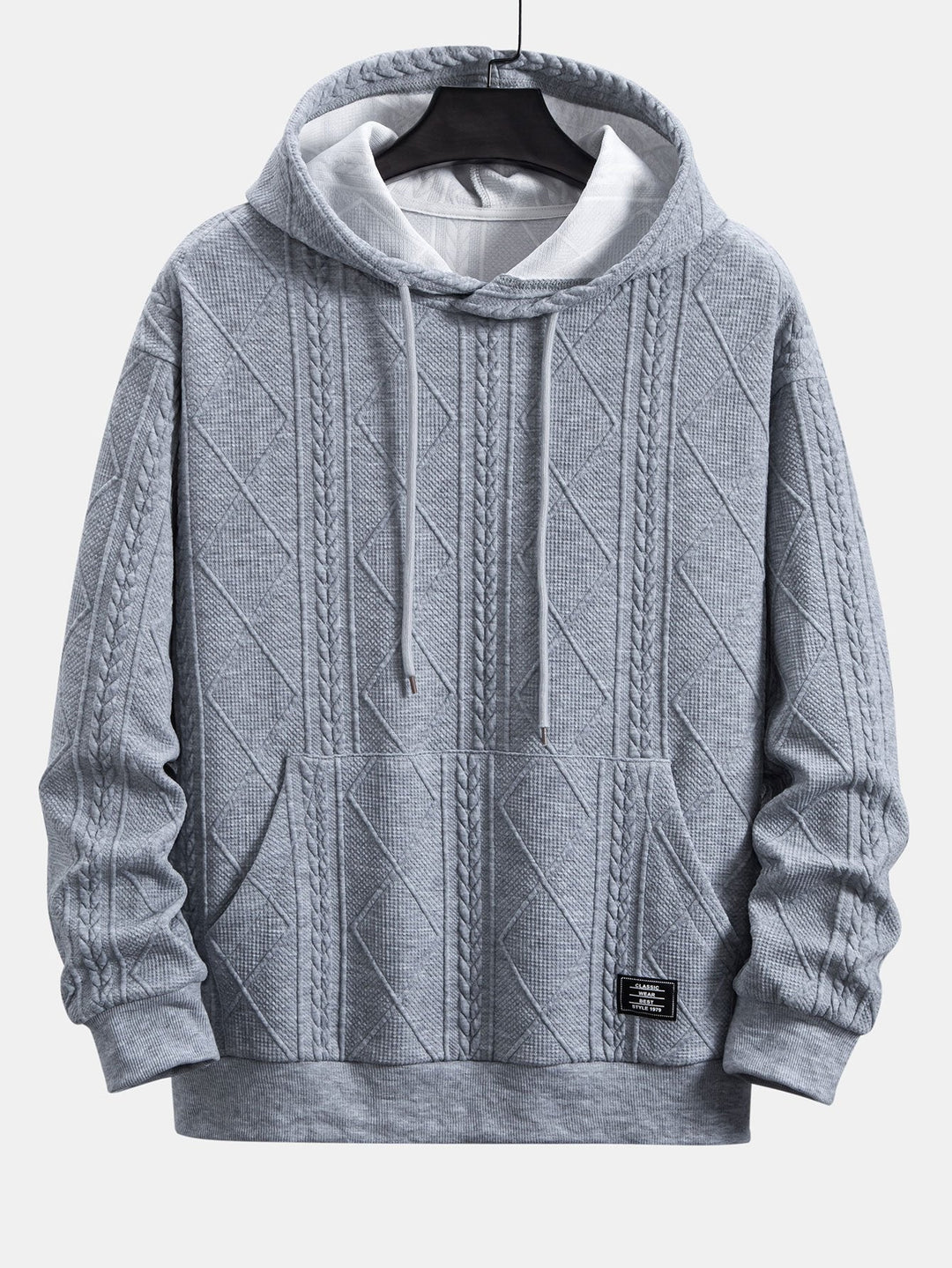 Alonso | Sudadera con capucha con jacquard geométrico y corte relajado