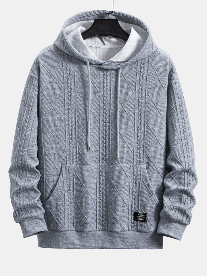 Alonso | Sudadera con capucha con jacquard geométrico y corte relajado