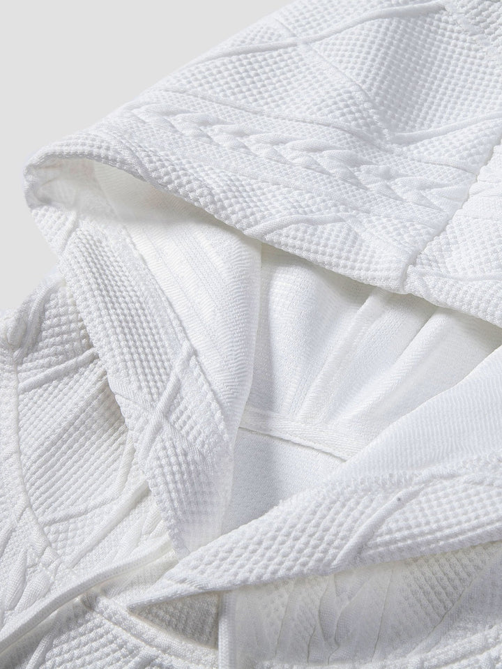 Alonso | Sudadera con capucha con jacquard geométrico y corte relajado