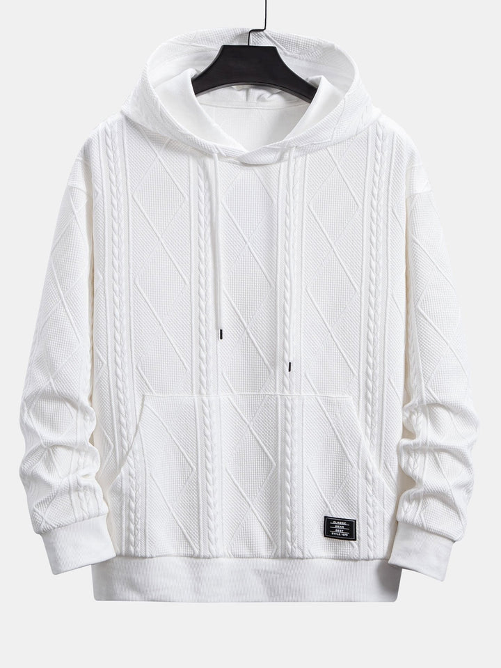 Alonso | Sudadera con capucha con jacquard geométrico y corte relajado