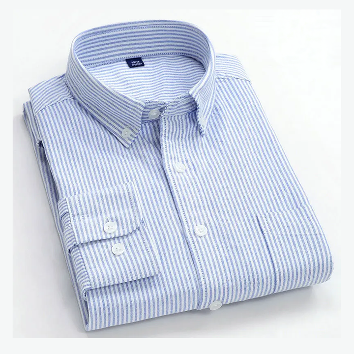 Amadeo | Camisa azul claro de raya diplomática