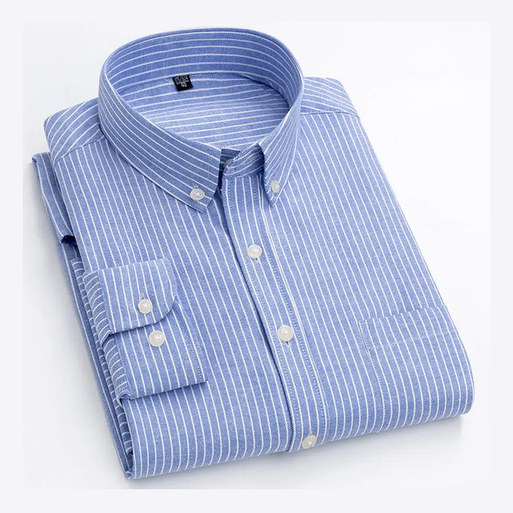 Amadeo | Camisa azul claro de raya diplomática
