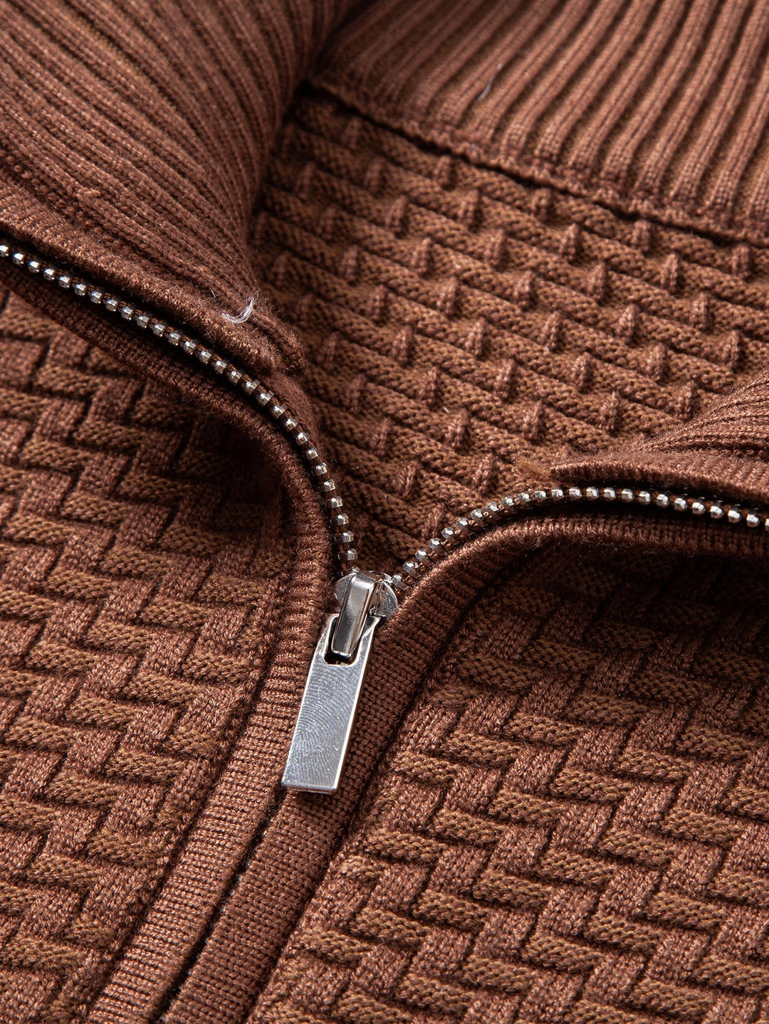 Amadeo | Jersey jacquard con motivo de olas y cremallera corta