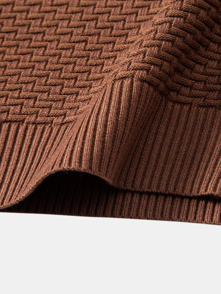 Amadeo | Jersey jacquard con motivo de olas y cremallera corta