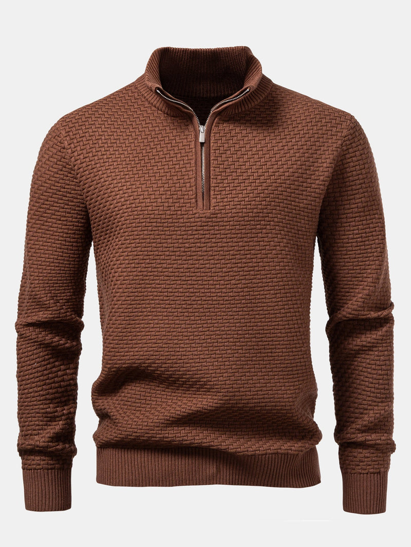 Amadeo | Jersey jacquard con motivo de olas y cremallera corta