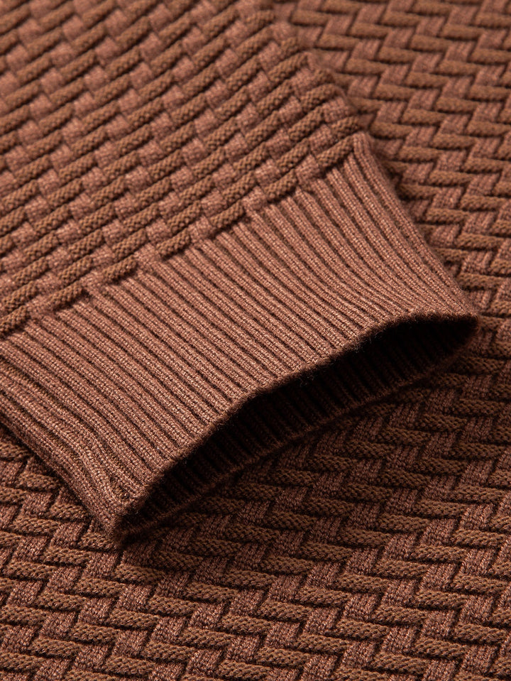 Amadeo | Jersey jacquard con motivo de olas y cremallera corta