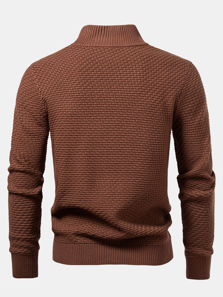 Amadeo | Jersey jacquard con motivo de olas y cremallera corta