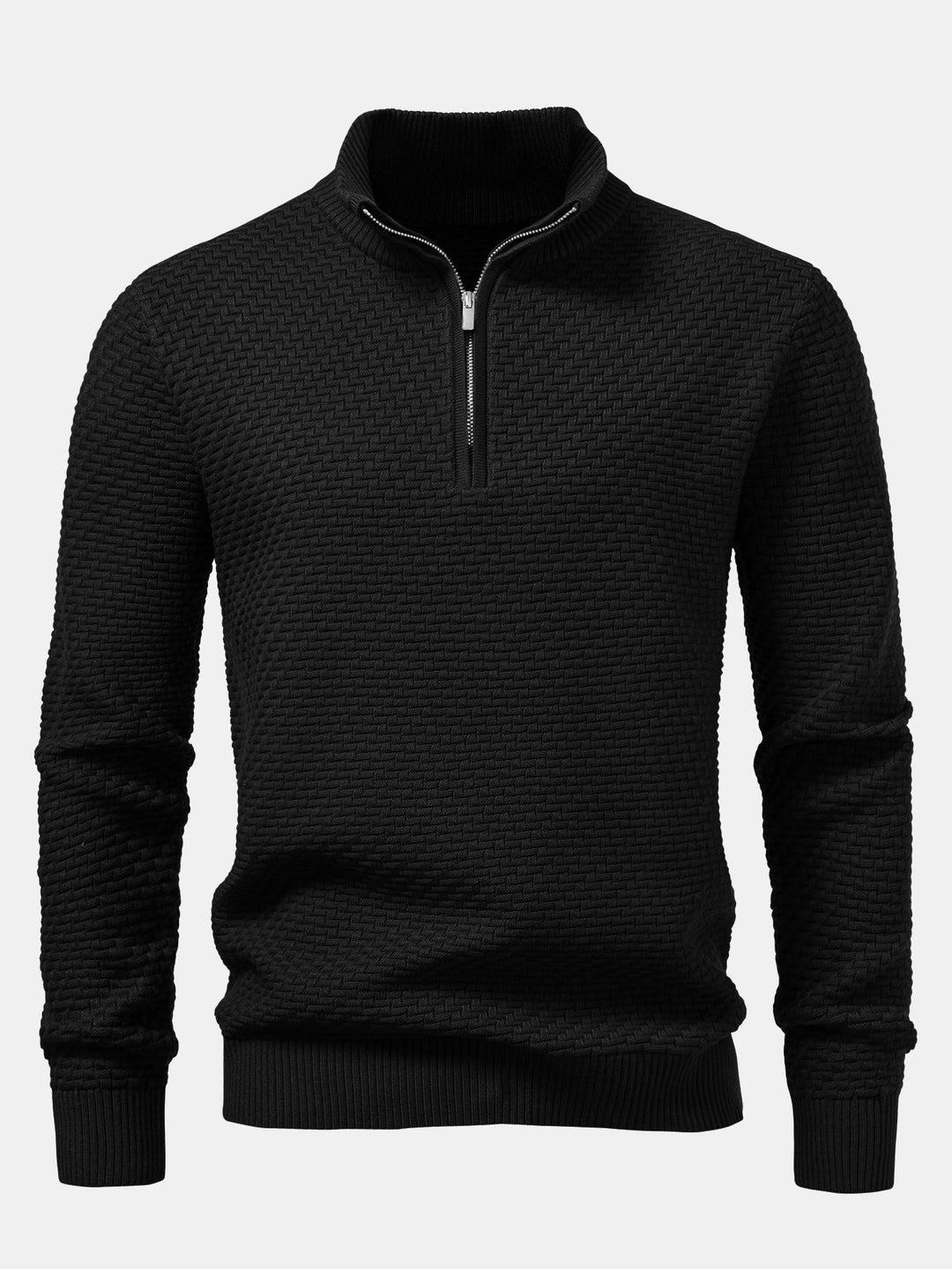 Amadeo | Jersey jacquard con motivo de olas y cremallera corta