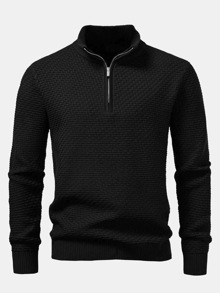 Amadeo | Jersey jacquard con motivo de olas y cremallera corta