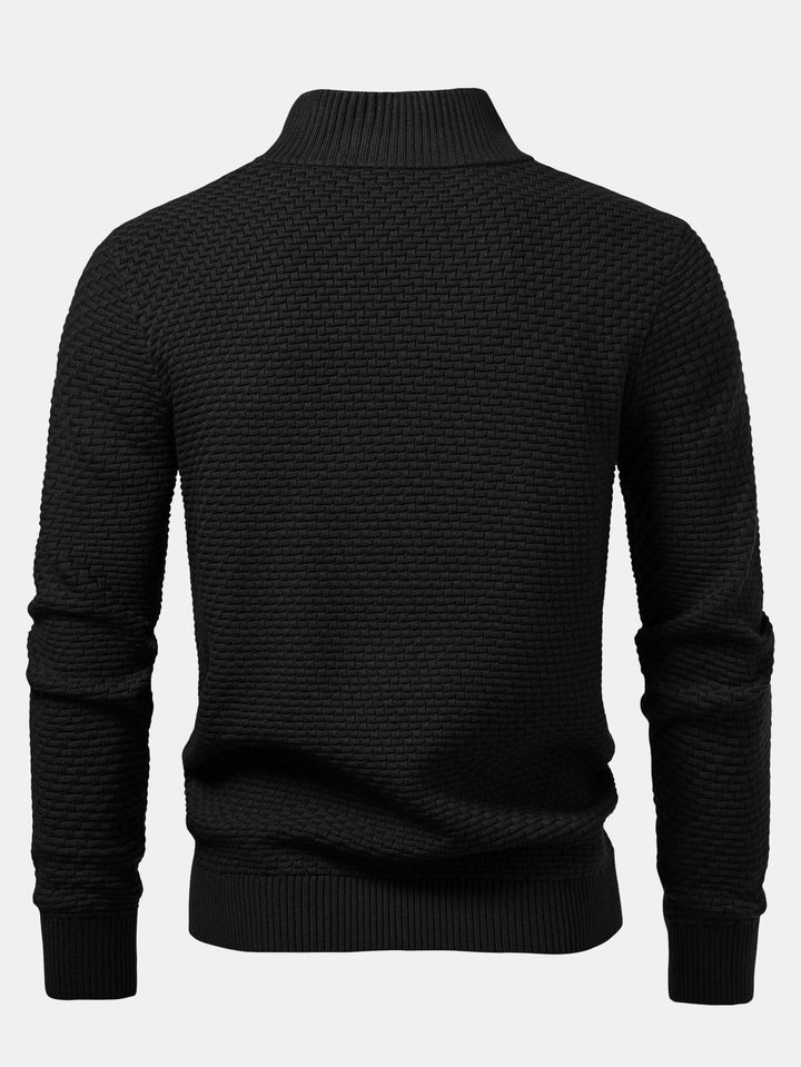 Amadeo | Jersey jacquard con motivo de olas y cremallera corta