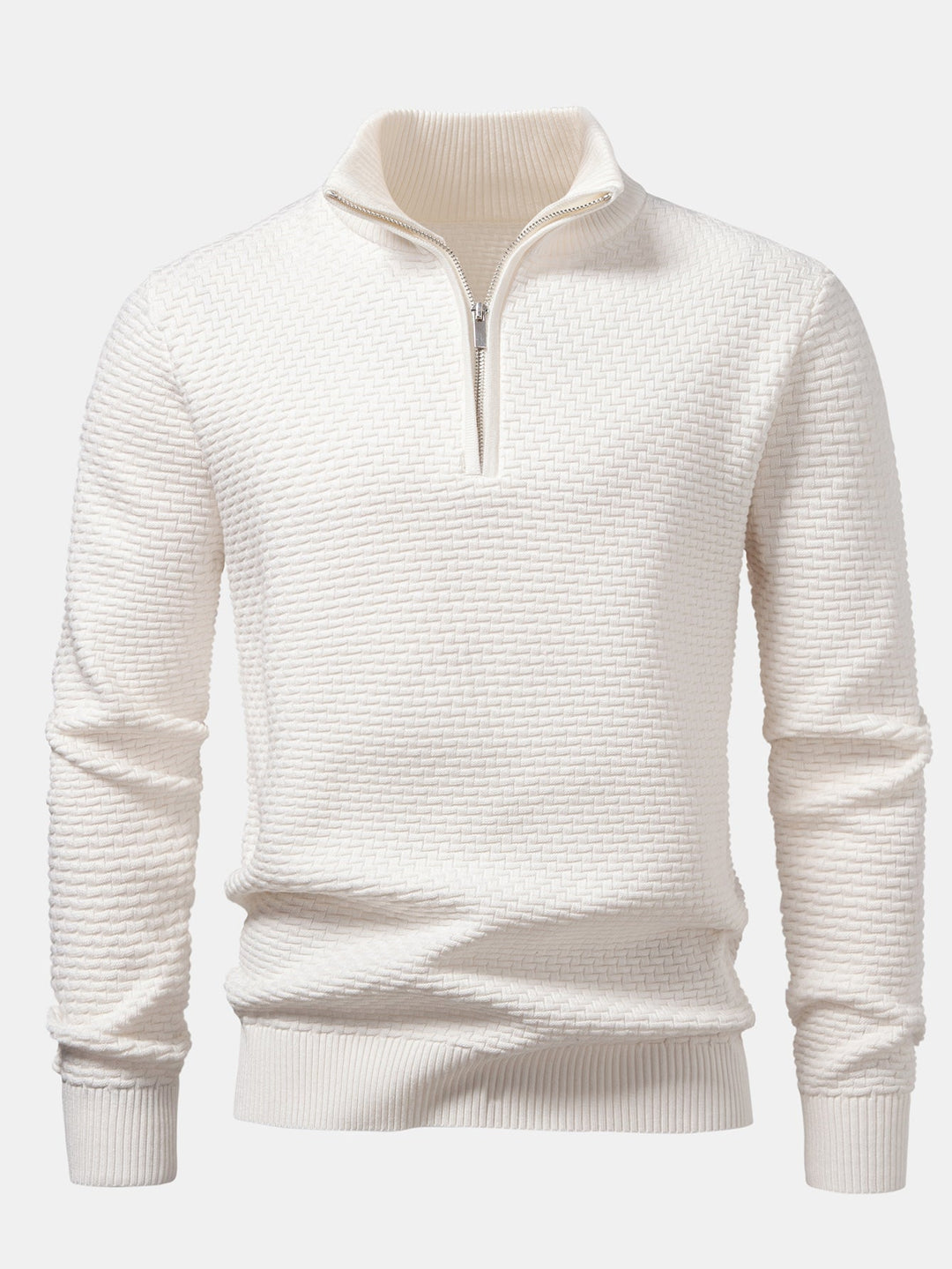 Amadeo | Jersey jacquard con motivo de olas y cremallera corta