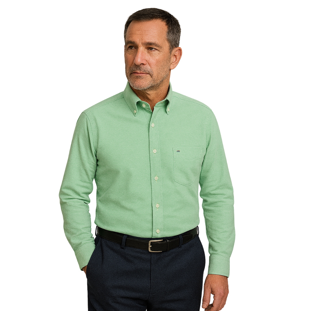 Amador | Camisa verde menta con cuello button-down