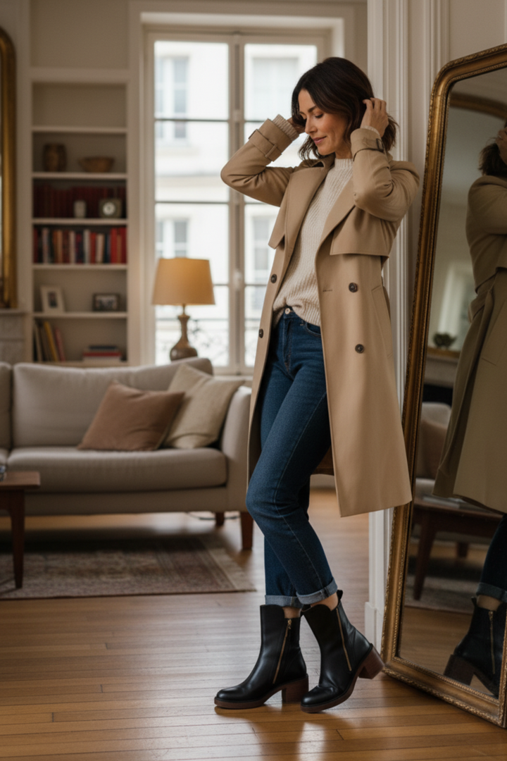 Amalia | Botas de piel con tacón cuadrado