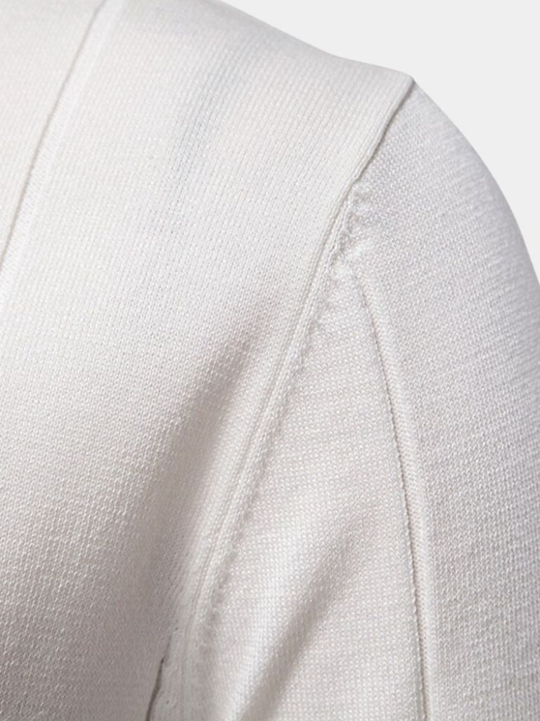 Amancio | Polo de punto camel con cuello de cremallera