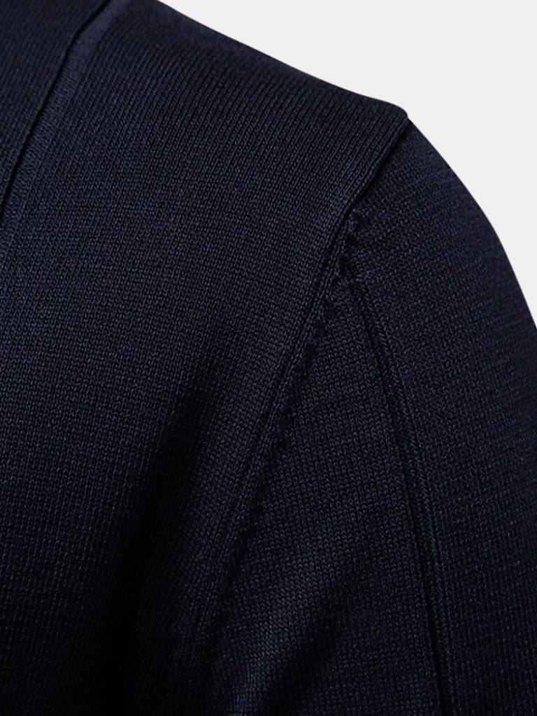 Amancio | Polo de punto camel con cuello de cremallera
