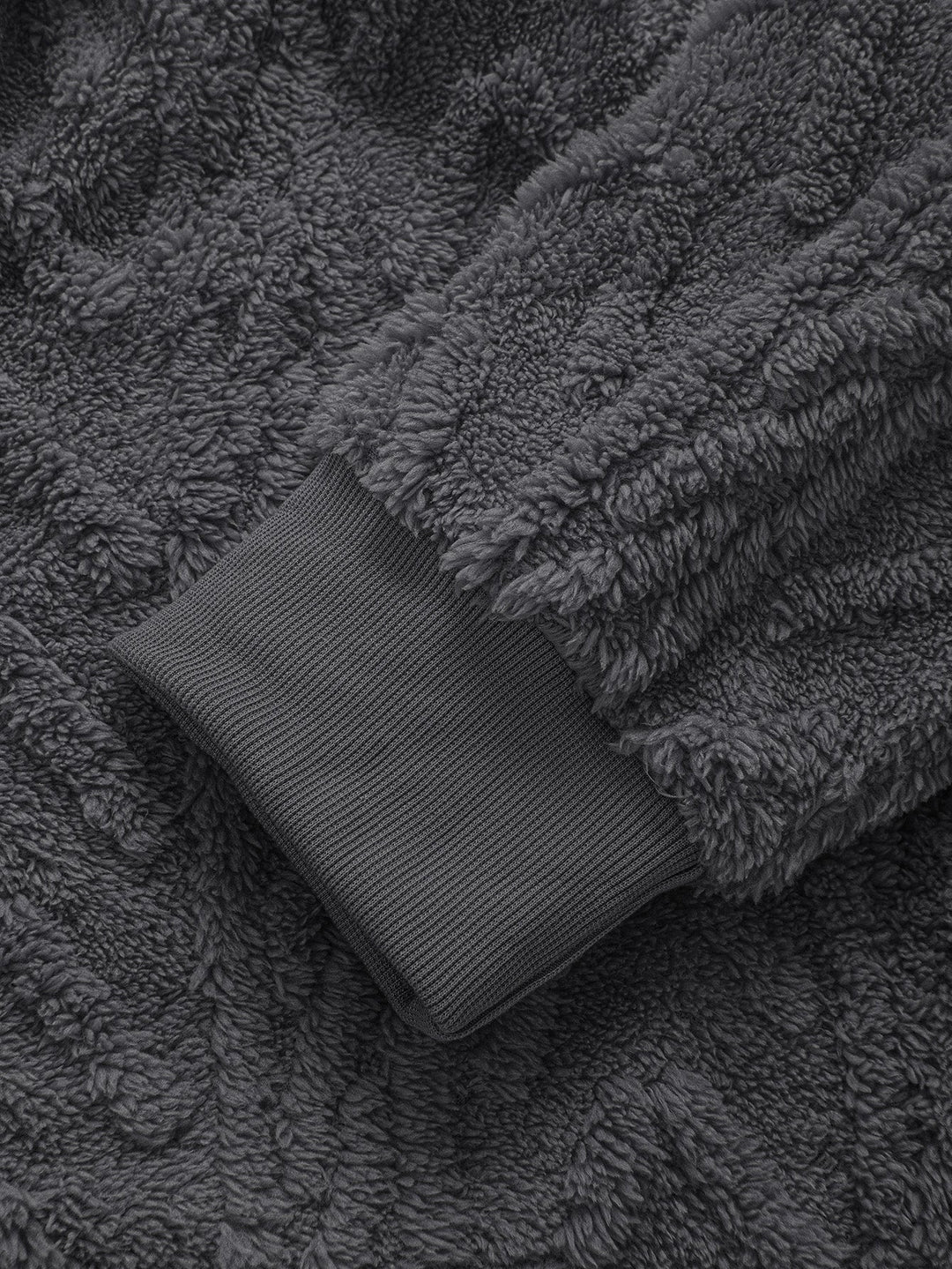 Ambrosio | Sudadera con capucha de borreguito con jacquard geométrico y cremallera