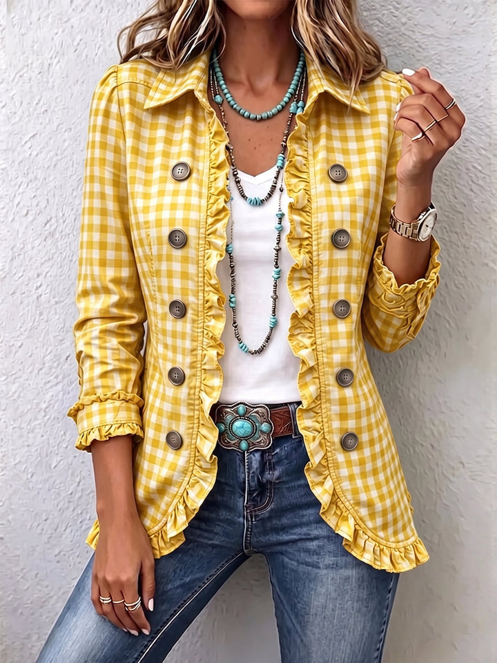 Amparo | Chaqueta de cuadros con volantes