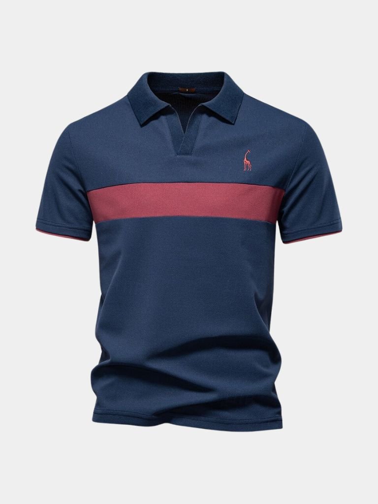 Anacleto | Polo blanco con rayas en contraste