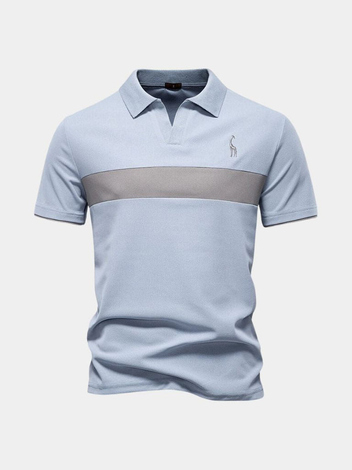 Anacleto | Polo blanco con rayas en contraste