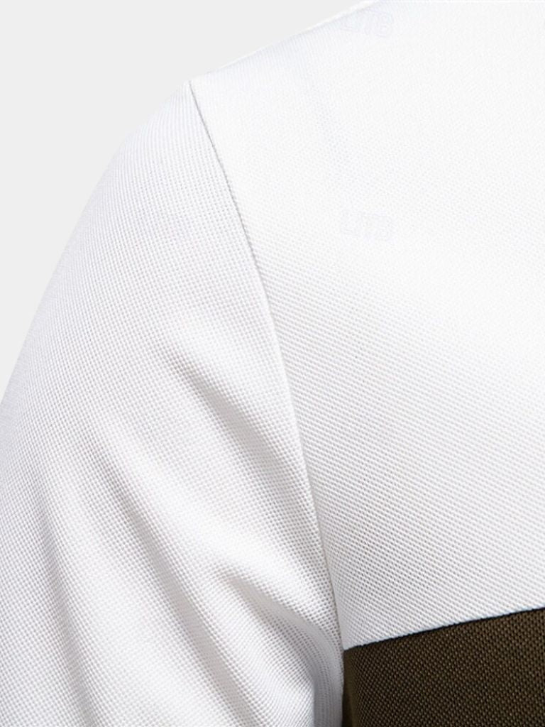 Anacleto | Polo blanco con rayas en contraste