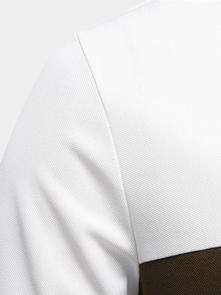 Anacleto | Polo blanco con rayas en contraste