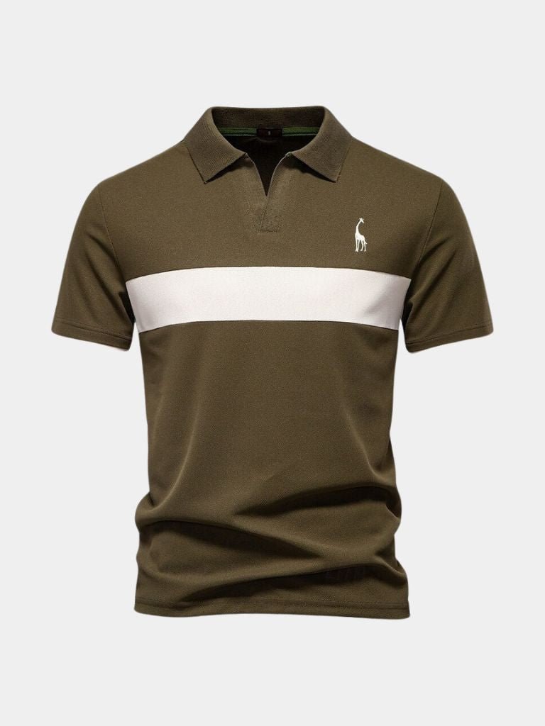 Anacleto | Polo blanco con rayas en contraste