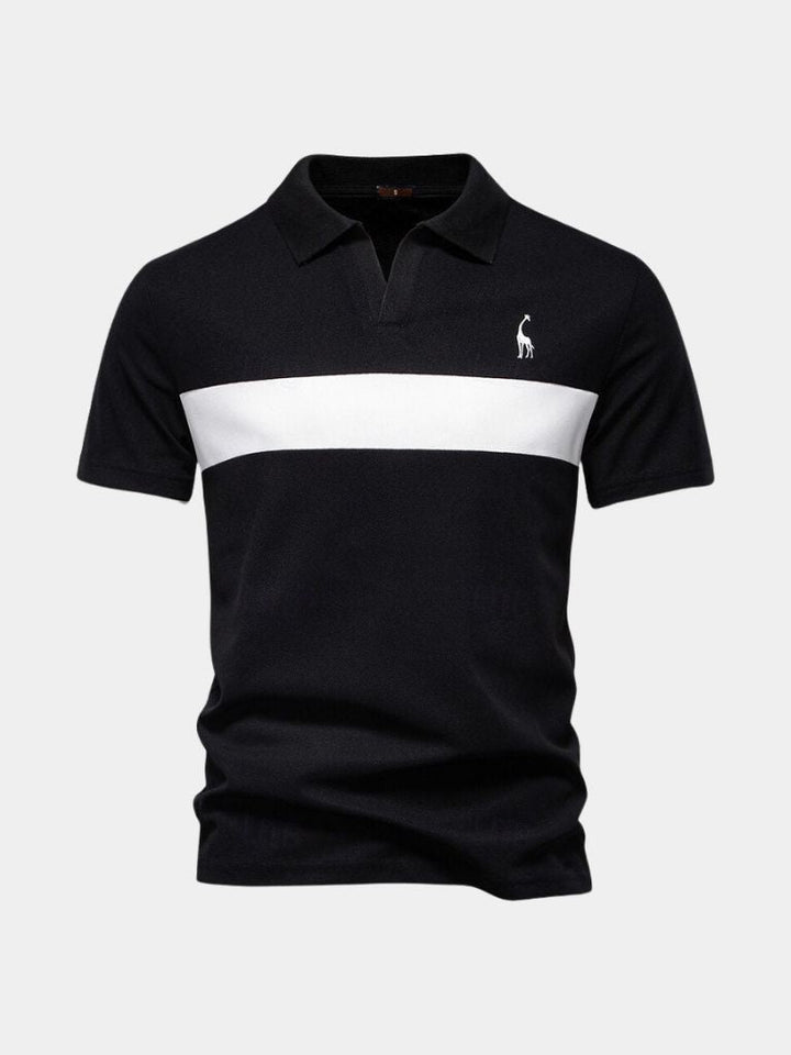 Anacleto | Polo blanco con rayas en contraste