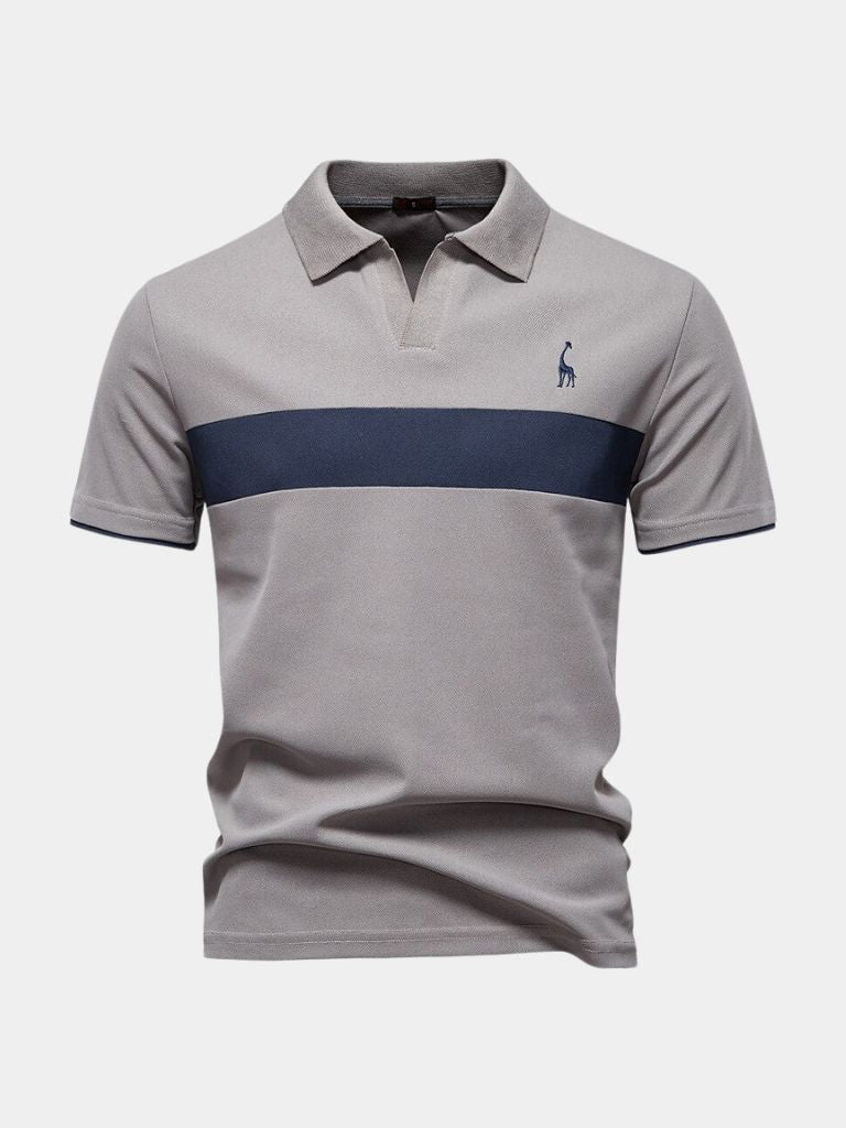 Anacleto | Polo blanco con rayas en contraste