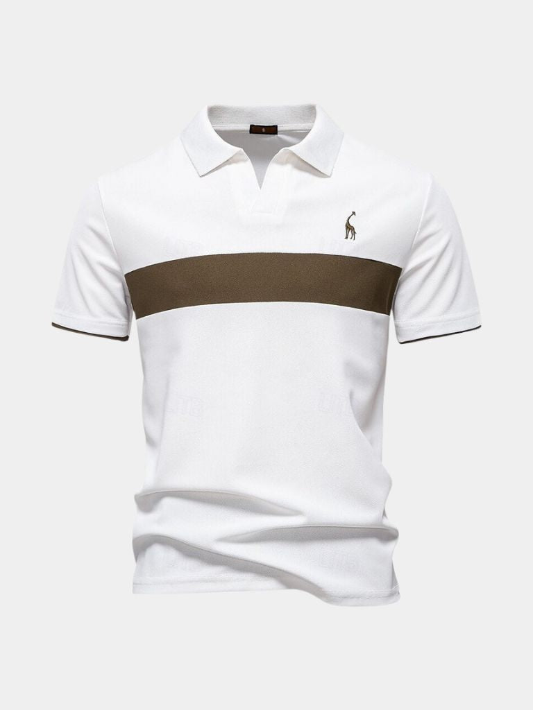 Anacleto | Polo blanco con rayas en contraste