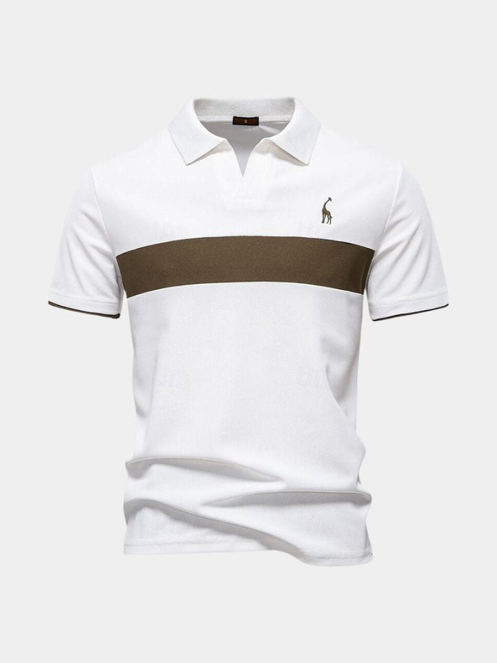 Anacleto | Polo blanco con rayas en contraste