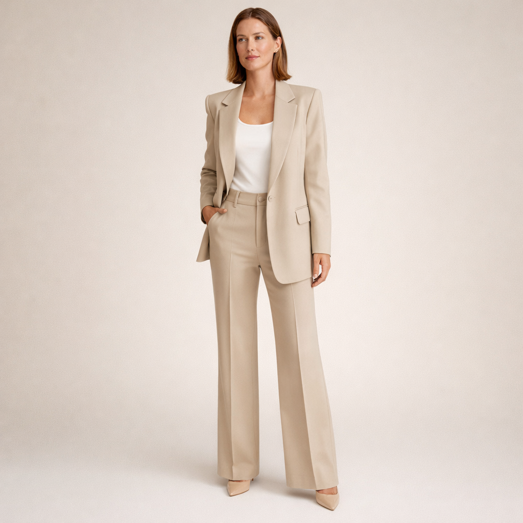 Ángela | Traje con pantalón acampanado