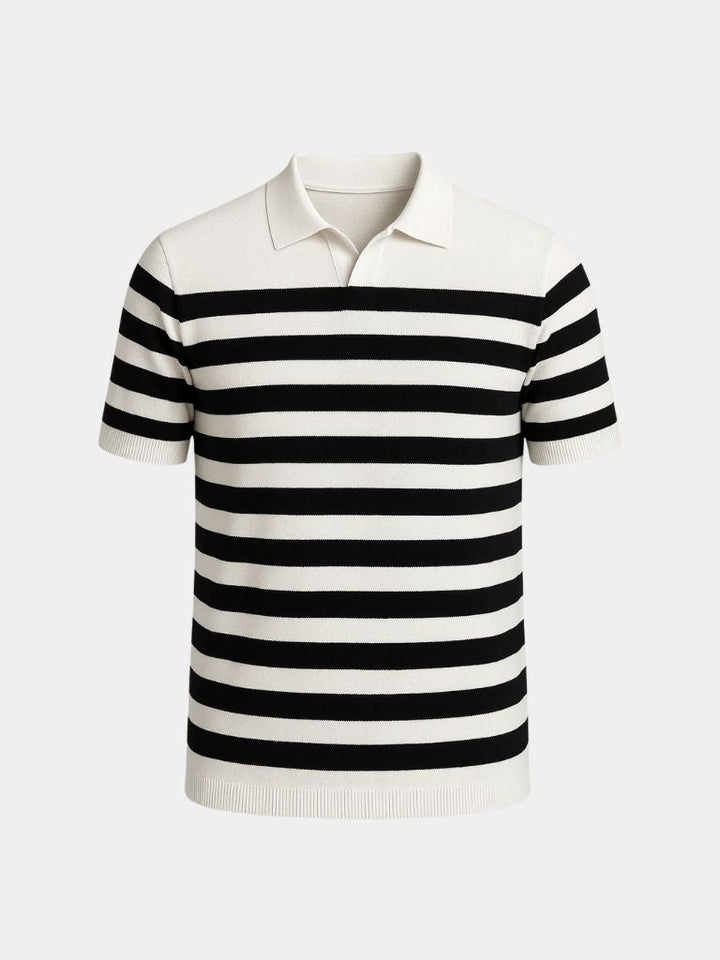 Aniceto | Polo de rayas en negro y blanco