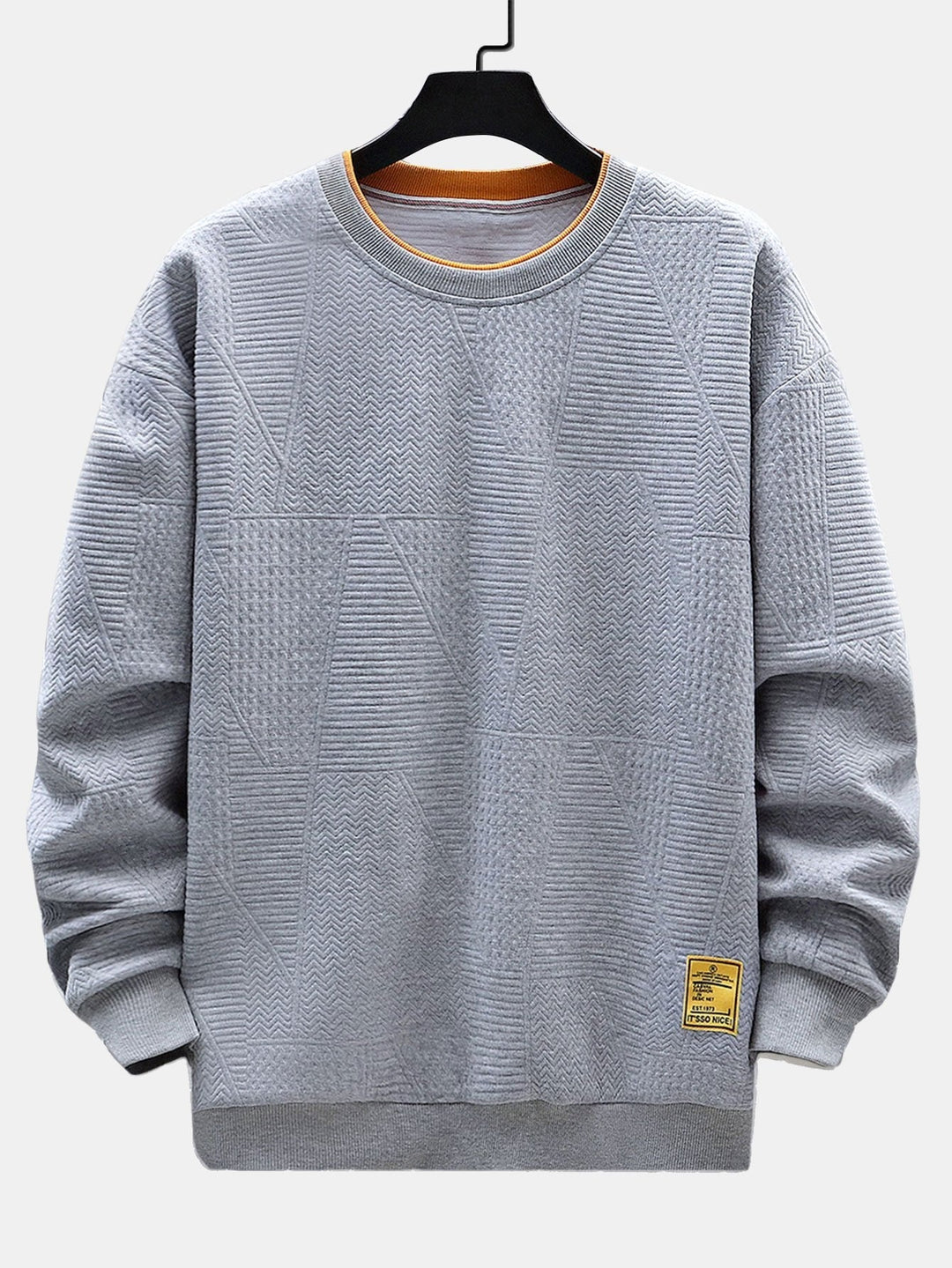 Antonio | Sudadera con jacquard geométrico de rayas y corte relajado