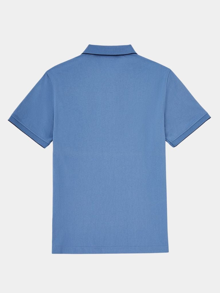 Apolinar | Polo azul con cremallera corta