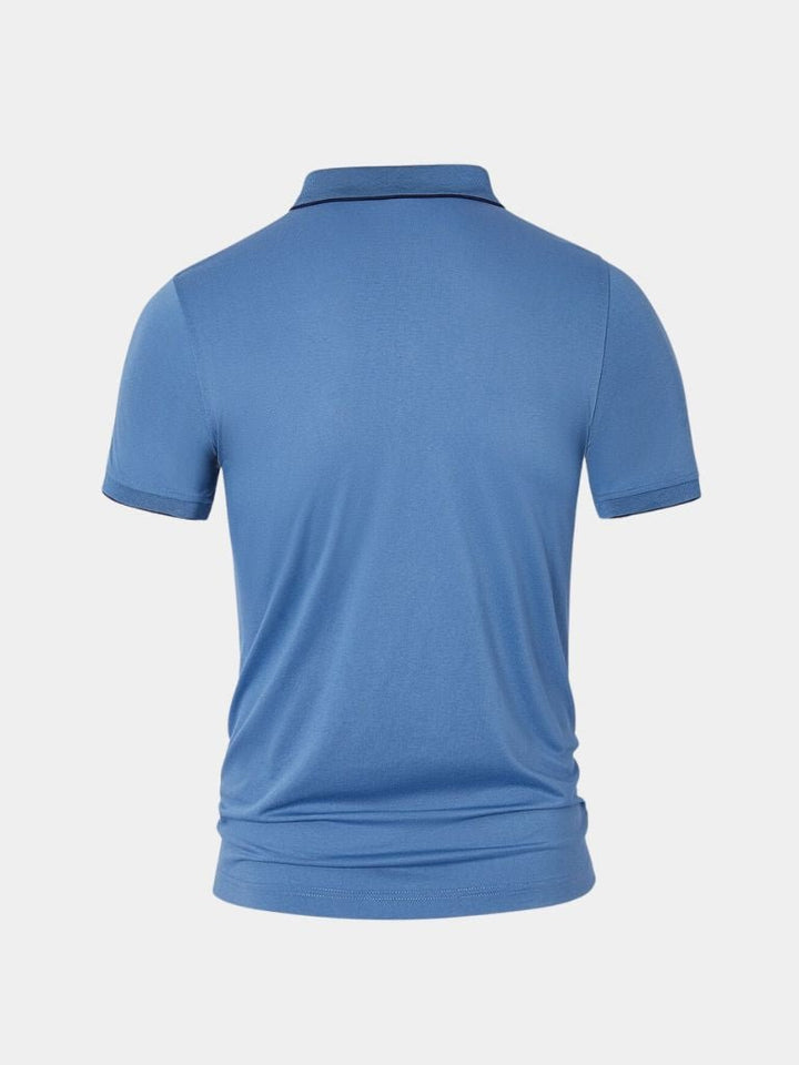 Apolinar | Polo azul con cremallera corta