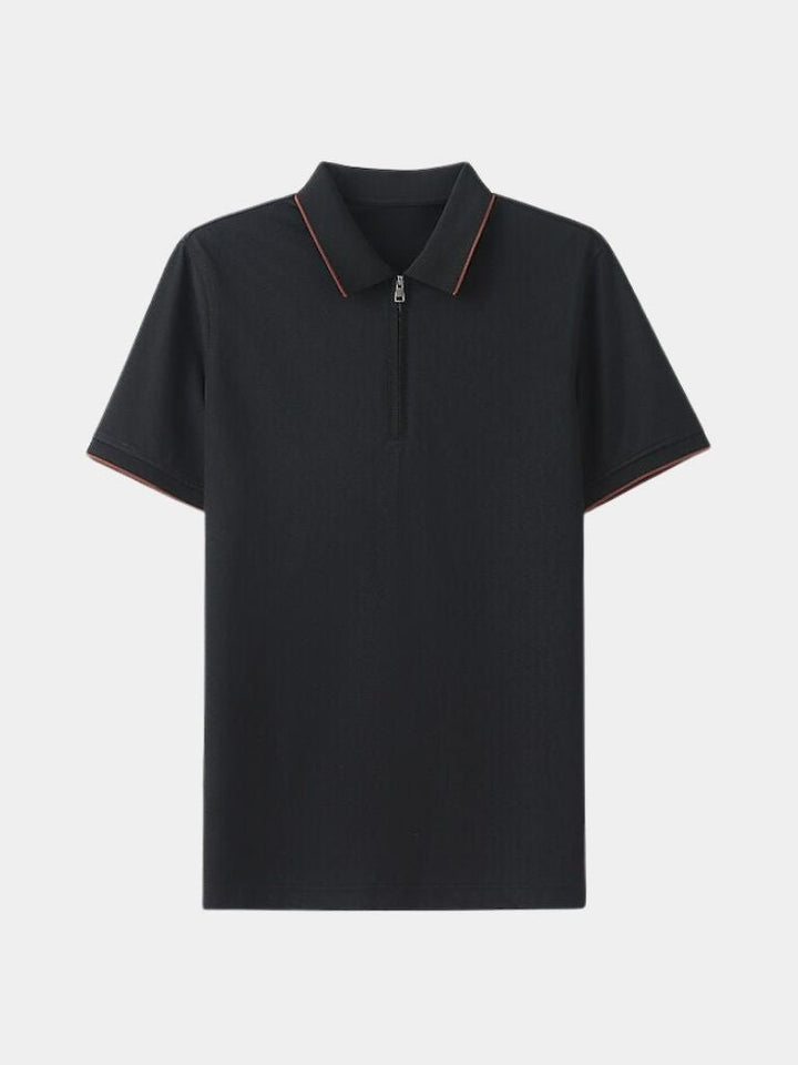 Apolinar | Polo azul con cremallera corta