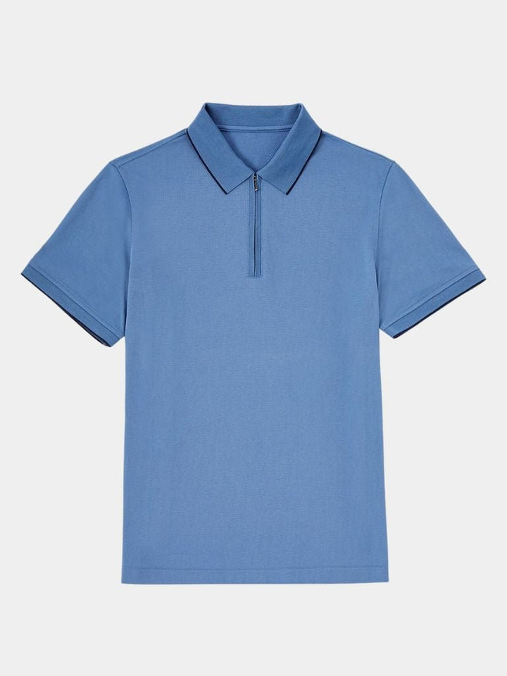 Apolinar | Polo azul con cremallera corta