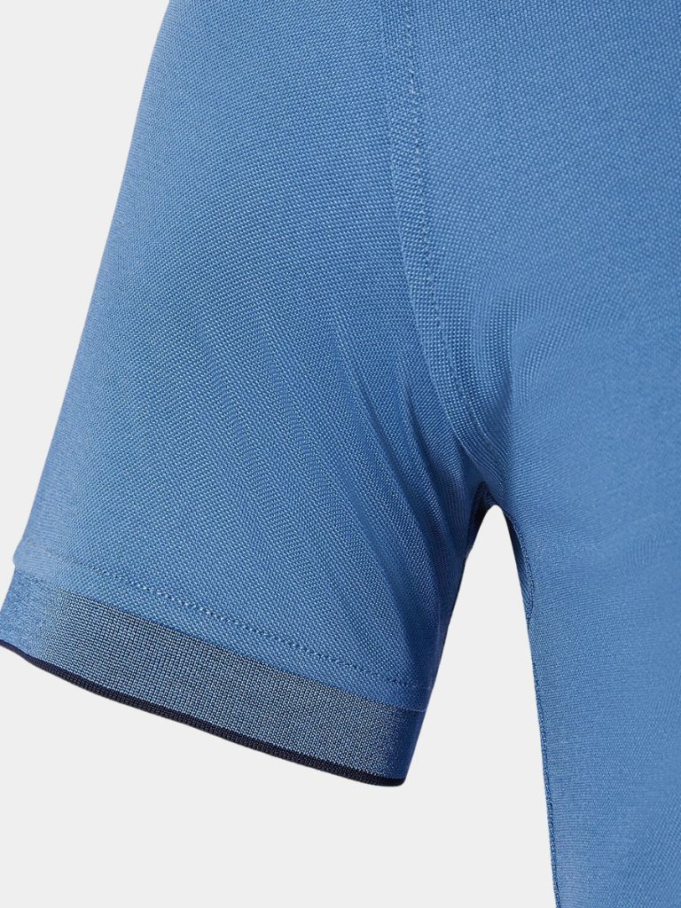 Apolinar | Polo azul con cremallera corta