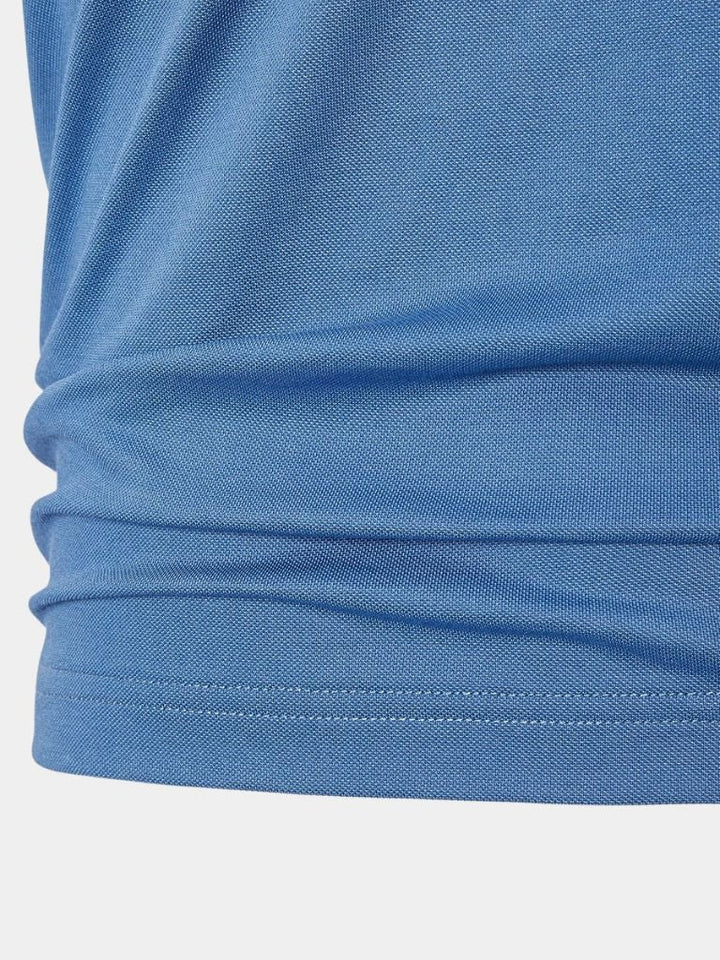Apolinar | Polo azul con cremallera corta