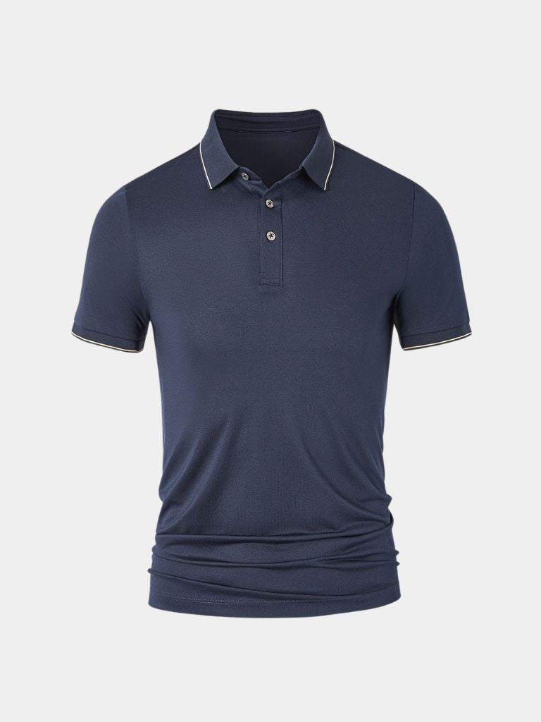 Aristides | Polo azul marino con cuello clásico
