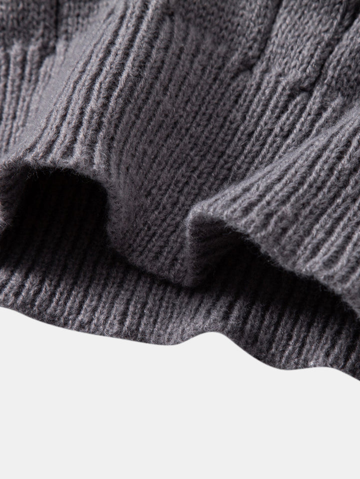 Armando | Jersey de ochos jacquard con cremallera corta