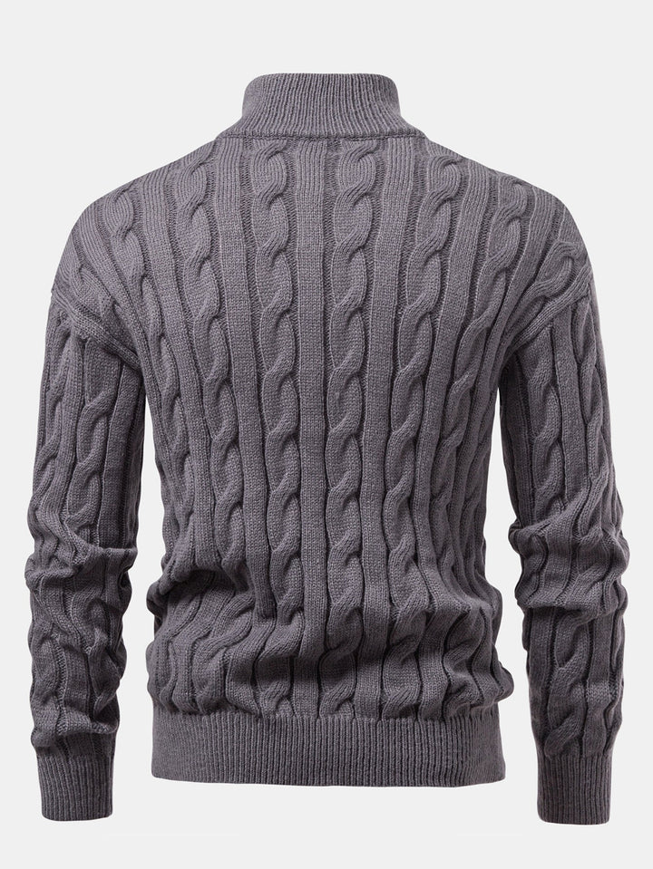 Armando | Jersey de ochos jacquard con cremallera corta