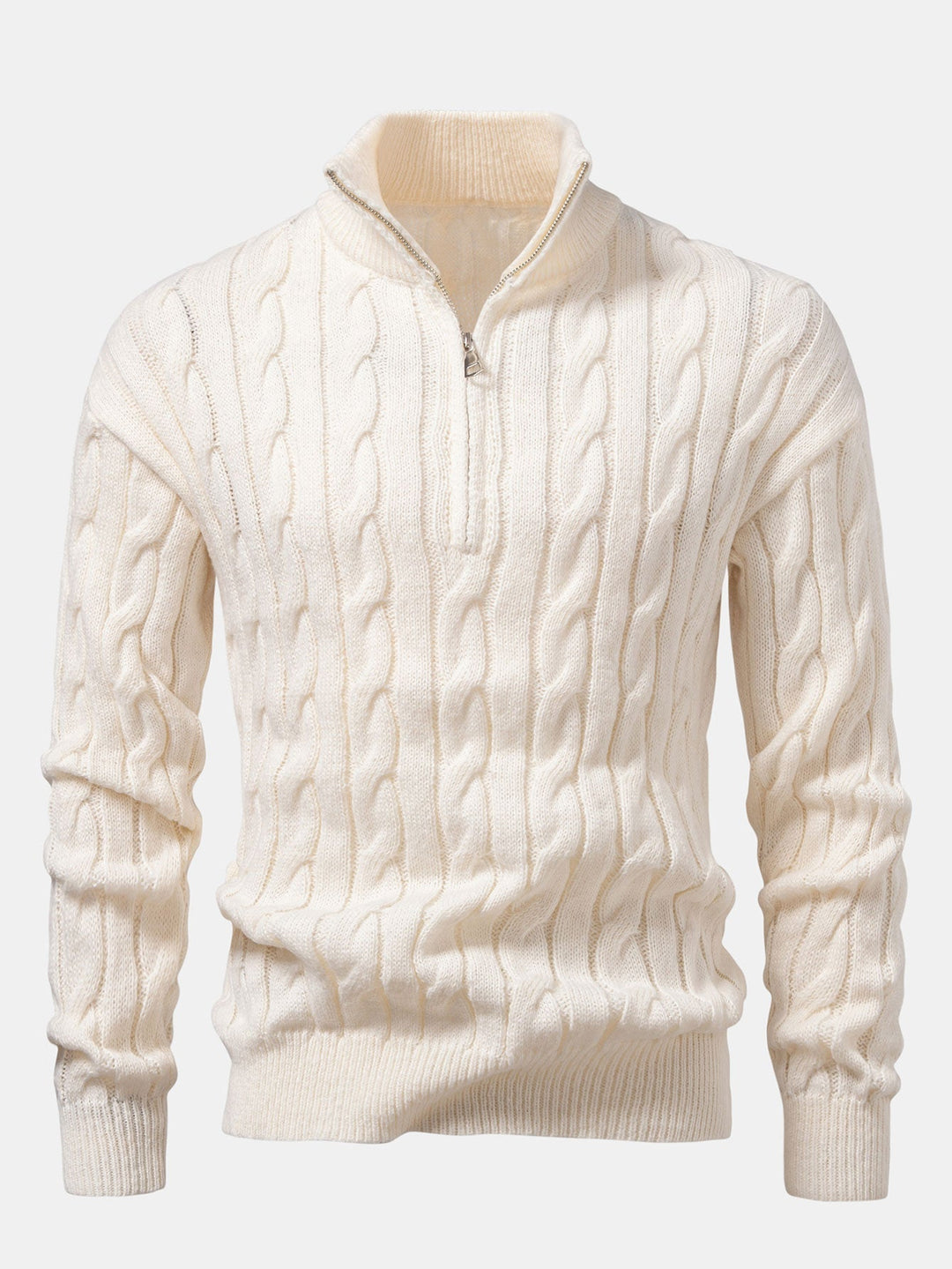 Armando | Jersey de ochos jacquard con cremallera corta