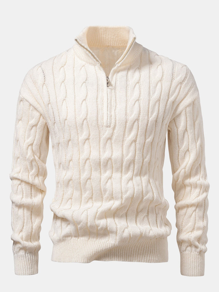 Armando | Jersey de ochos jacquard con cremallera corta