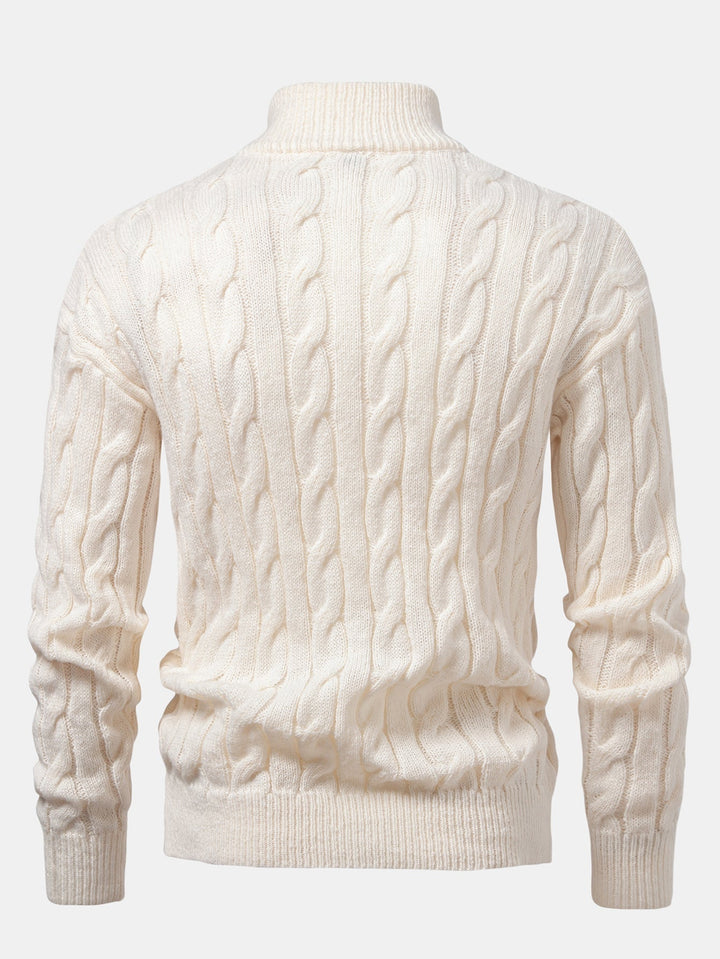 Armando | Jersey de ochos jacquard con cremallera corta
